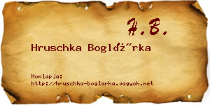 Hruschka Boglárka névjegykártya